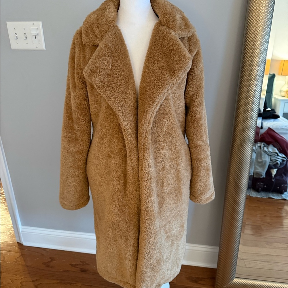 Elegant Tan Teddy Coat for Women